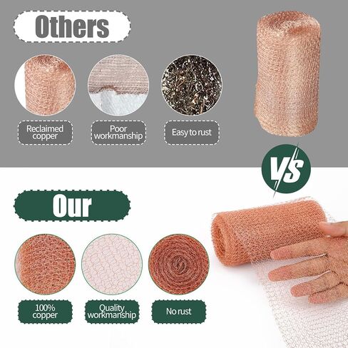 Copper Mesh, 5 in x 32 FT 100% Pure Copper Mesh Roll for Distilling, Blocker Stopper Mesh Fill Fabric Mesh, Double Layer Copper Fabric in Saudi Arabia