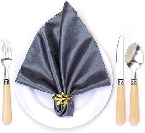 مجموعة حلقات المناديل الفضية المكونة من 6 قطع، مجموعة حلقات المناديل المعدنية بإبزيم للمناديل القماشية لحفلات الزفاف، وعيد الفصح، والولائم، وحفلات الشاي، وأعياد الميلاد، وديكور طاولة الطعام لعيد الشكر (على شكل ورقة شجر). in Kuwait