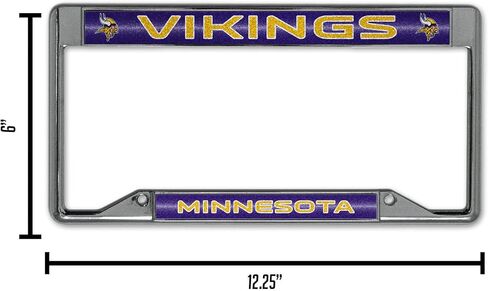 Rico Industries NFL Minnesota Vikings Inverted Bling Chrome Plate Frame in Saudi Arabia