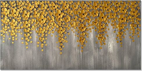 zoinart Hand Paintings 3D Floral Canvas Wall Art 24x24 Inches Abstract Floral Paintings Modern Contemporary Texture Wall Art Tree Black and White Artwork for Home Decorations in Kuwait
