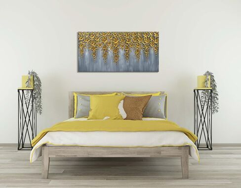zoinart Hand Paintings 3D Floral Canvas Wall Art 24x24 Inches Abstract Floral Paintings Modern Contemporary Texture Wall Art Tree Black and White Artwork for Home Decorations in Kuwait