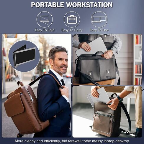 P2 Triple Portable Monitor for Laptop Screen Extender 12 Inch Dual Monitors Extender FHD 1080P IPS Display Type-C/HDMI/USB-A/Speakers for 13-16 Inch Notebook Computer Windows Mac Phone in Kuwait