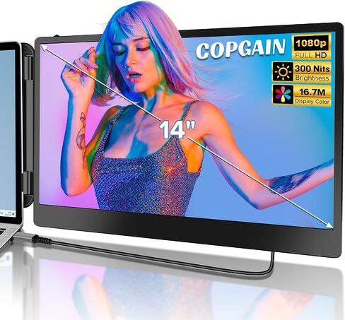 P2 Triple Portable Monitor for Laptop Screen Extender 12 Inch Dual Monitors Extender FHD 1080P IPS Display Type-C/HDMI/USB-A/Speakers for 13-16 Inch Notebook Computer Windows Mac Phone in Kuwait