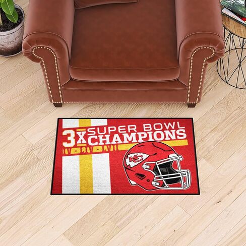 FANMATS 30936 Kansas City Chiefs Dynasty Starter Mat Accent Rug - 19in. x 30in. | Sports Fan Home Decor Rug and Tailgating Mat in Saudi Arabia