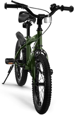 BODIOO Kids Bike for Boys Girls 16 Inches Kid Bicycle with Kickstand Training Wheels Sturdy Frame Adjustable Seat Handbrake and Coaster Brake Bell for Rider Height 41 to 46 Inch (Green) in Saudi Arabia