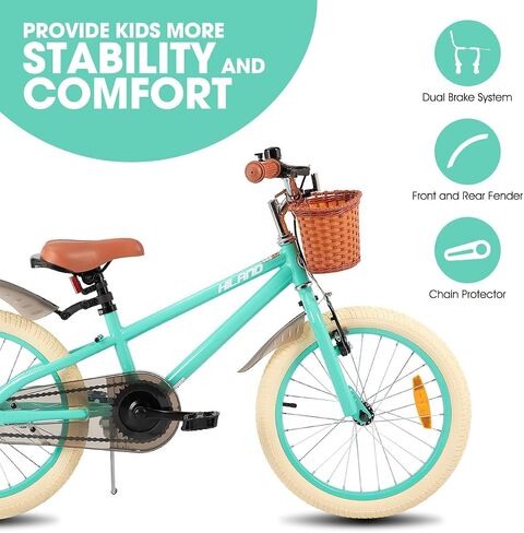 HILAND Girls Bike for Toddlers and Kids Ages 3-7 Years Old, 14 16 Inch Kids Bike with Training Wheels Basket in Saudi Arabia