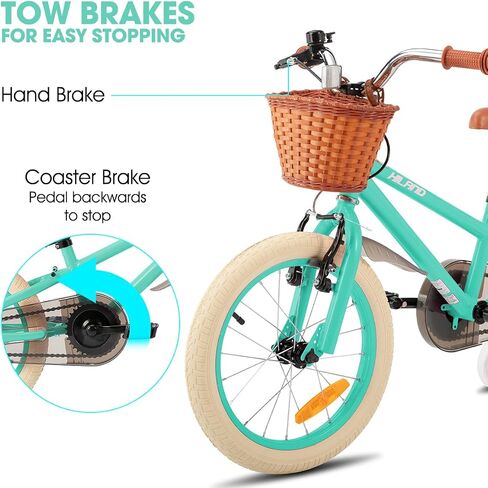 HILAND Girls Bike for Toddlers and Kids Ages 3-7 Years Old, 14 16 Inch Kids Bike with Training Wheels Basket in Saudi Arabia