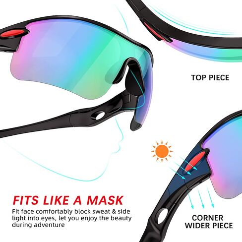 Sports Sunglasses for Men Women Youth Baseball Fishing Cycling Running Golf Motorcycle Glasses Sports Sunglasses in Saudi Arabia