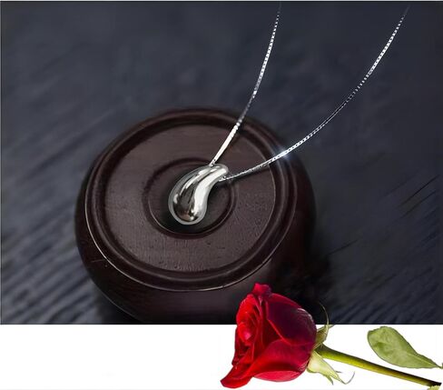 مجموعة قلادة من الفضة الاسترليني وأقراط من اللؤلؤ AAAAA، قلادة من اللؤلؤ المستزرع - قطرة الماء - سلسلة على شكل عظمة الثعبان - مجوهرات من الفضة الاسترليني للسيدات العصريات in Kuwait