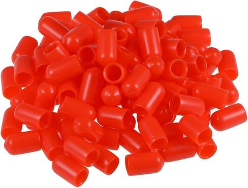 7mm Screw Thread Protectors Rubber End Caps Vinyl Flexible Bolt Screw Rubber Caps,Red,100pcs in Saudi Arabia
