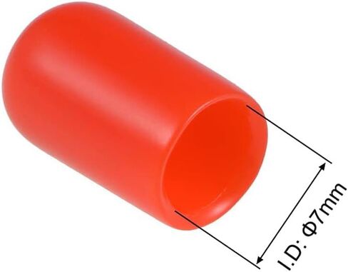 7mm Screw Thread Protectors Rubber End Caps Vinyl Flexible Bolt Screw Rubber Caps,Red,100pcs in Saudi Arabia