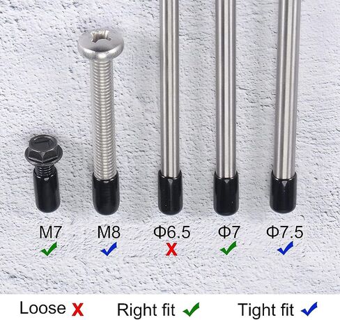 7mm Screw Thread Protectors Rubber End Caps Vinyl Flexible Bolt Screw Rubber Caps,Red,100pcs in Saudi Arabia