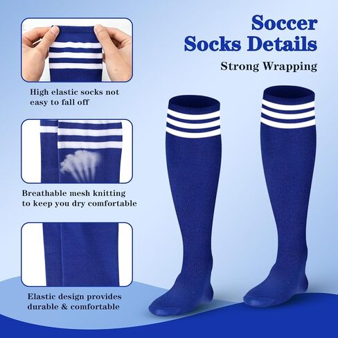 Soccer Shin Guards Soccer Shin Pads Set with Shin Sleeves and Long Soccer Socks Optimized Insert Pocket Protective Soccer Lightweight Soccer Equipment for Boys Girls Men Soccer Game in Kuwait