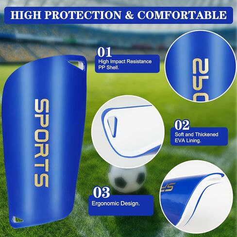 Soccer Shin Guards Soccer Shin Pads Set with Shin Sleeves and Long Soccer Socks Optimized Insert Pocket Protective Soccer Lightweight Soccer Equipment for Boys Girls Men Soccer Game in Kuwait