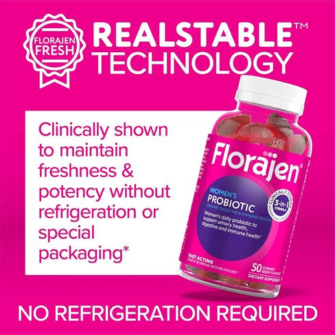 Florajen Women's Probiotic، علكات يومية لصحة المسالك البولية ودعم المناعة ومكمل للجهاز الهضمي، 40 علكة in Saudi Arabia