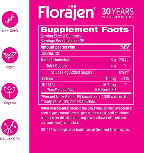 Florajen Women's Probiotic، علكات يومية لصحة المسالك البولية ودعم المناعة ومكمل للجهاز الهضمي، 40 علكة in Saudi Arabia
