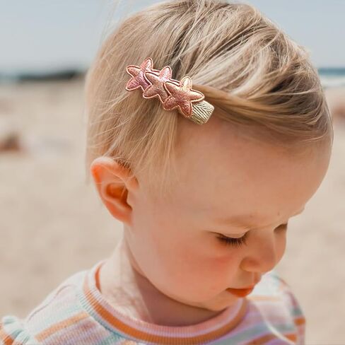 Star Hair Clips for Girls, 10 Pcs Glitter Silver & Gold Fully Lined Alligator Clips, Non Slip Baby Barrettes Hair Pins Accessories for Toddlers Kids' Fine Hair in Saudi Arabia