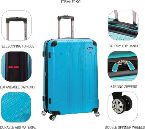 Rockland Hardside Expandable Luggage with Spinner Wheels, White in Saudi Arabia