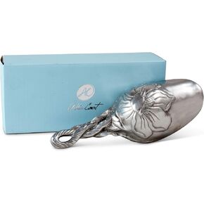 Arthur Court Magnolia Handle Bar Ice Scoop, Dry Bin Scoop, Dry Goods Scoop, Candy Scoop, Spice Scoop Sand Casted and Hand Polished Aluminum 8 inch Long