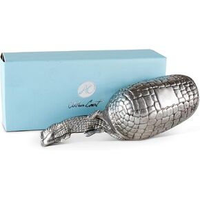 Arthur Court Magnolia Handle Bar Ice Scoop, Dry Bin Scoop, Dry Goods Scoop, Candy Scoop, Spice Scoop Sand Casted and Hand Polished Aluminum 8 inch Long