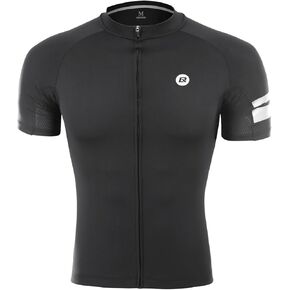 ROCKBROS Cycling Jersey, Full Zipper Bike Jersey with Pockets, Short Sleeves Bicycle Jersey, Breathable Cycling Shirts