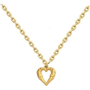 Cute Small Heart Necklace for Women Men Plated Rose Gold Silver Heart Necklace Valentine's Day Gift Heart Necklace Stainless Steel Chain Jewelry