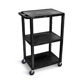 UCPL1 42"H 3-Shelf Utility Cart - Black