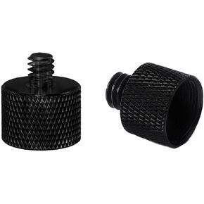 2pcs Microphone Stand Extension Tube, 1Pcs 5/8" Male To 3/8" 1Pcs 5/8" Male To 1/4" Female Screw-In Tube Adapters for Mic Boom Arm Durability Aluminium Alloy, Broadcasters, Singers, Podcasters
