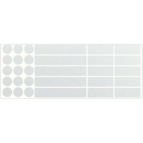 LiteMark 30 PCS Reflective White Sticker Decals, Long-lasting Adhesive, Weatherproof Ideal for Helmets, Bikes, Strollers
