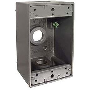 صندوق مقاوم للماء Hubbell-Raco 5320-0، 1 عصابة، منافذ 3/1/2 بوصة، رمادي (عبوة من 20 قطعة) in Kuwait