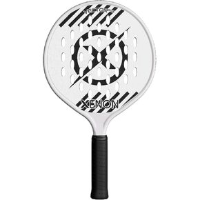 Vector Pro Spin Max Version 2 Platform Tennis Paddle by Xenon Paddle, Oversize Head, Even Balance Point, Medium Firmness Foam Core, Power and Control, 4.25" Grip, White