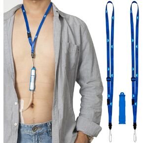 New Patented Peritoneal Dialysis Transfer Set Catheter Holder Accessories for Baxter. PD Secure Shower Support for Men Women w/ 2 PCS Adjustable Neck Lanyard with Breakaway Feature for Safety (Gray) in Saudi Arabia
