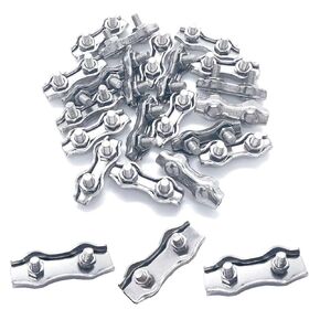 15 Pieces M3 Wire Rope Clip 304 Stainless Steel Duplex Bolt Cable Clamp for 1/8 Inch Wire