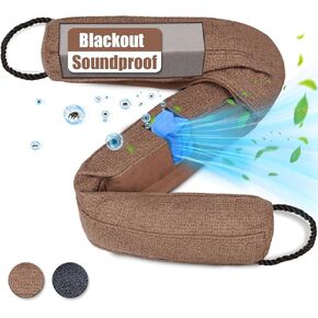 Mastery Mart 36" Large Door Draft Stopper, Activated Charcoal Purify Air& Odor, Soundproof Acoustic Foam for Noise Cancelling (Brown, 36 Inch)