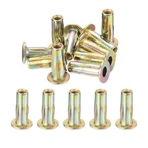 uxcell 50Pcs Multi-Grip Rivet Nut, M8 Flat Head Carbon Steel Pre-Bulbed Shank Threaded Insert Nut with Zinc Plated Finish