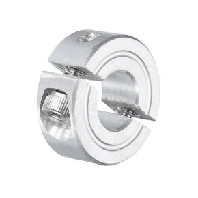 uxcell Double Split Clamp-On Shaft Collar for 3/8" Shaft, Two-Piece Clamping Collar 7/8" OD, 11/32" Thickness, Aluminum Alloy Set Screw Split Collar Clamp