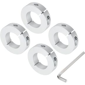 uxcell Single Split Shaft Collar Set for 40mm Shaft, One-Piece Clamping Collars 70mm OD, 18mm Thickness, Aluminum Alloy Clamp-On Collar with M8 Set Screws and a Wrench