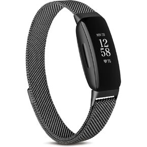 Amzpas لـ Fitbit Inspire 2 Bands النساء والرجال، حلقة شبكية من الفولاذ المقاوم للصدأ وأشرطة بديلة مغناطيسية قابلة للتعديل متوافقة مع Fitbit Inspire 2 / Fitbit Inspire HR لتتبع اللياقة البدنية