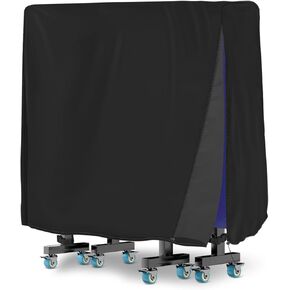 Saking Ping Pong Table Cover, Indoor/Outdoor Waterproof Folding Table Tennis Table Cover, 600D Heavy Duty All Weather Protection Table Cover Black - 64''L x 26'' W x 63''H