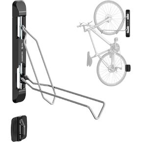 Bicycle Rack for Garage and Indoor Use, Adjustable, Foldable Bike Rack - Wall Mount for Road, Hybrid, Small Mountain, BMX Bikes - Secure and Space Saving Bike Storage