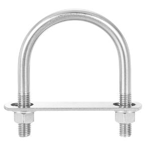uxcell Round U-Bolts, 6 Sets 45mm(1.77") Inner Width 76mm Length M10 304 Stainless Steel U Clamp Bolt with Nuts and Plates, for Boat Trailer