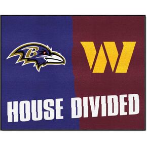 FANMATS 27589 NFL Ravens / Commanders House Divided Rug