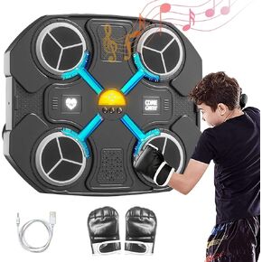 OneNine Music Boxing Machine with Boxing Gloves, Smart Boxing Machine Wall Mounted, Electronic Boxing Machine, Boxing Music Workout Machine for Home, Indoor and Gym