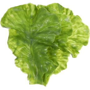 Cabilock 3pcs Simulation Lettuce Leaf Models False Food Props Artificial Vegetable Decors Simulation Vegetables Leaf Kitchen Artificial Foods