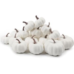 18 قطعة من القرع الاصطناعي السائب من القرع الرغوي لتزيين أحجام متعددة من قرع فوما الأبيض لجميع القديسين وعيد الشكر وديكور طاولة الخريف in Kuwait