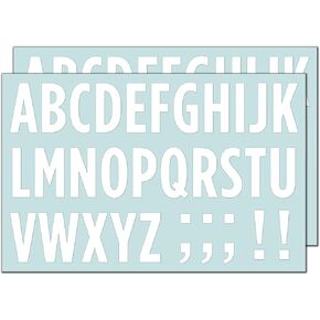 10 Sheets, 2 inch - Large White Vinyl Letter Stickers, Self Adhesive Stick on Alphabets, Waterproof Outdoor Use
