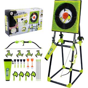 Axe Throwing Game for Backyard,Deluxe Axe Throwing Game Set,Contains Foldable Axe Throwing Board,Axes,Bows and Arrows and 3 Types of Darts