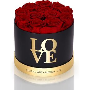 Forever Roses in a Box, 100% Real Roses That Last Up to 3 Years, Preserved Flowers for Delivery Prime Birthday Valentines Day Gifts for Her, Mothers Day (Red)