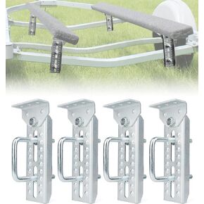 Heavy Duty 8" Boat Trailer Bunk Brackets, 4 PCS Galvanized Swivel Top Bunk Bracket Kit for 1.5" x 3", 2" x 3", 3" x 3" Boat Trailer Crossmember