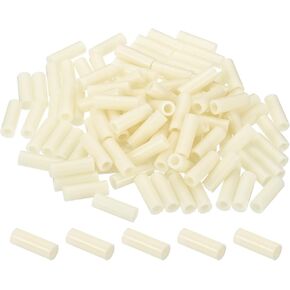 PATIKIL 4.2mm ID x 7mm OD x 20mm L Round Spacers Washers, 100 Pack ABS Plastic Plastic Standoff Gaskets for M4 Hardware Screws Bolts for 3D Printer Electrical Outlet, Beige
